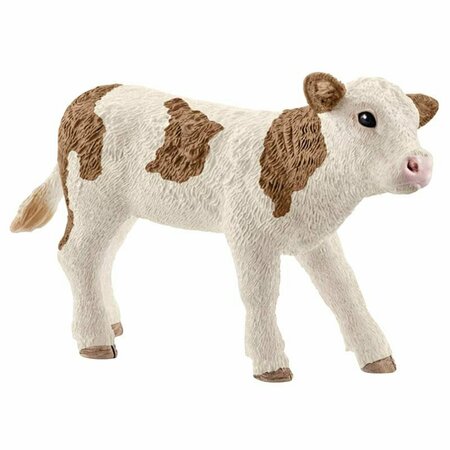 SCHLEICH Farm World Simmental Calf Toy Plastic Brown/White 13802